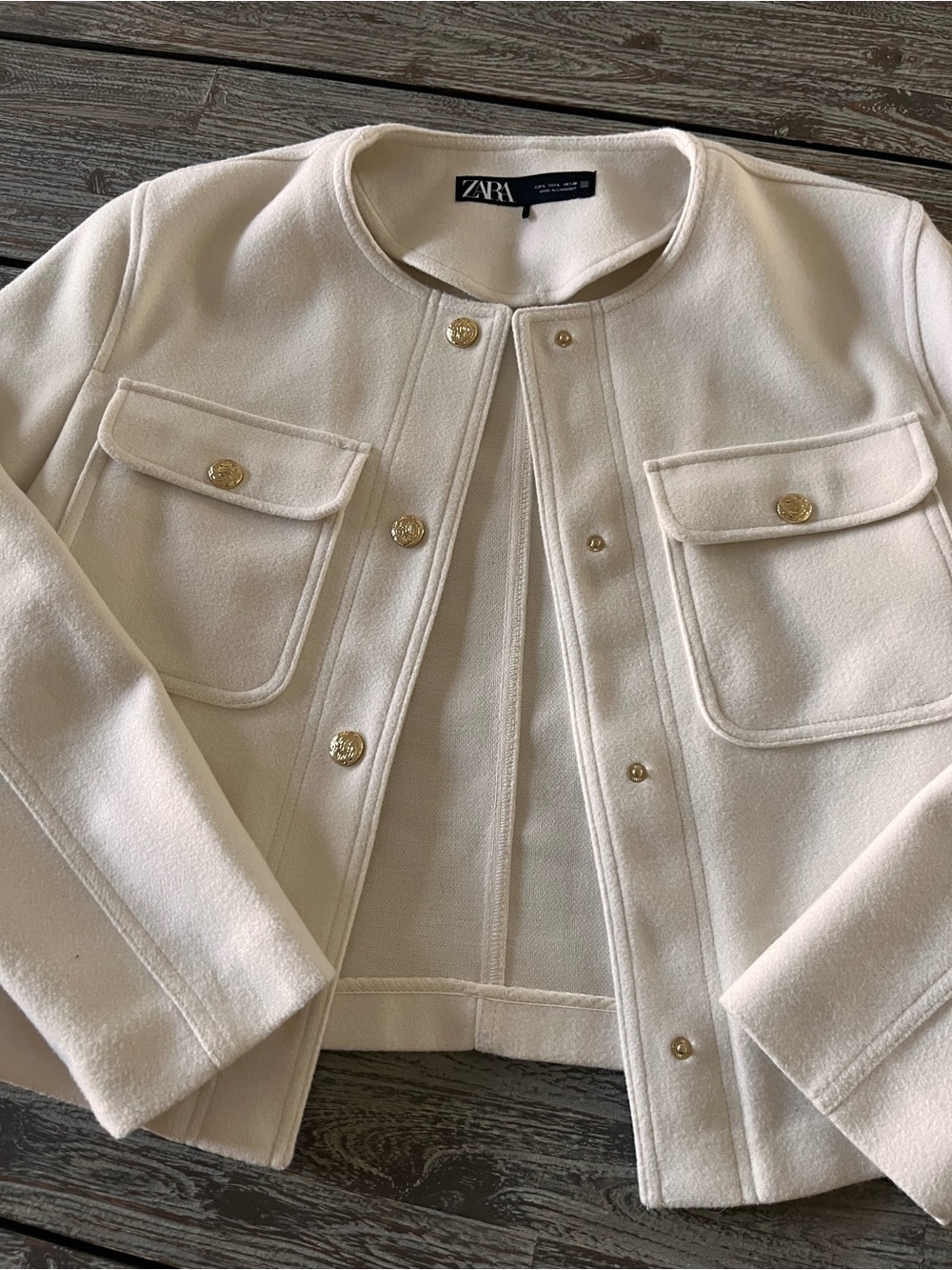 Zara cream jacket, size L